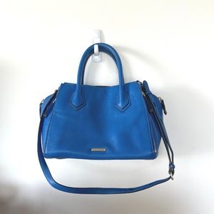 Rebecca Minkoff Pebbled Leather Perry Satchel Blue